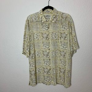 Bamboo Cay: Hawaiian Shirt Large Resort Wear Gray